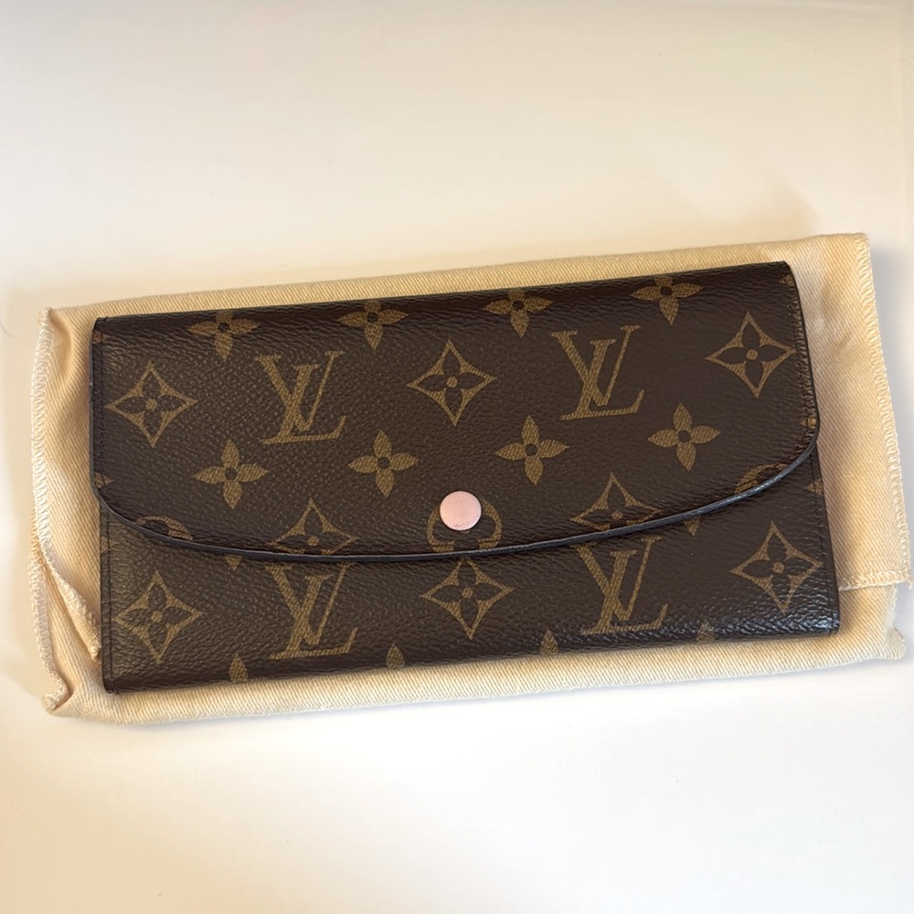 Louis Vuitton Monogram Emilie Wallet Rose Ballerine Pink